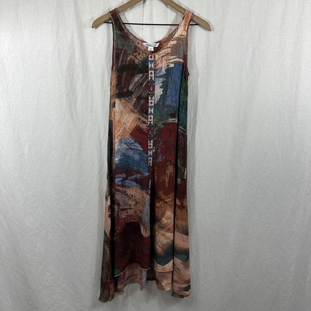 Coldwater Creek Dancing In The Canyon Dress Women’s Sz PS Fall Artsy Multicolor